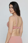 Zivame Padded Plunge Wired Medium Coverage Tshirt Bra - Rose Tan — thumbnail 4